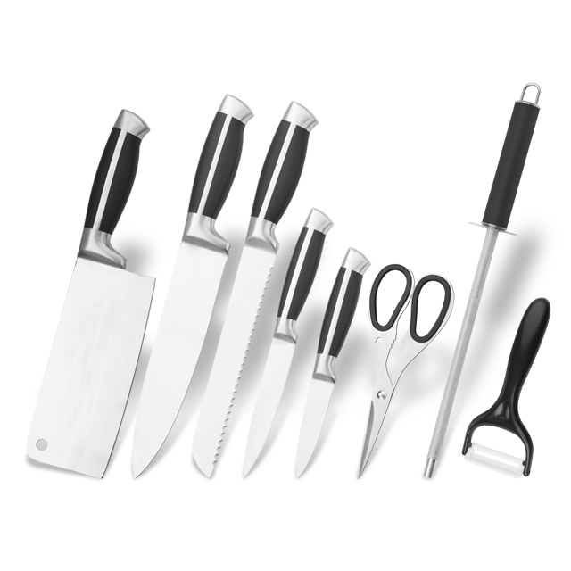 K122-Nuevo juego de cuchillos de cocina de 8 piezas de venta caliente-ZX | cuchillo de cocina, Utensilios de cocina, Molde de pastel de silicona, Tabla de cortar, Juegos de herramientas para hornear, Cuchillo de chef, Cuchillo para bistec, Cuchillo rebanador, Cuchillo utilitario, Cuchillo para pelar, Bloque de cuchillos, Soporte para cuchillos, Cuchillo Santoku, Cuchillo para niños pequeños, Cuchillo de plástico, Pintura antiadherente Cuchillo, Cuchillo colorido, Cuchillo de acero inoxidable, Abrelatas, Abrebotellas, Colador de té, Rallador, Batidor de huevos, Herramienta de cocina de nylon, Herramienta de cocina de silicona, Cortador de galletas, Juego de cuchillos de cocina, Afilador de cuchillos, Pelador, Cuchillo para pasteles, Cuchillo para queso, Pizza Cuchillo, espátula de silicona, cuchara de silicona, pinzas para alimentos, cuchillo forjado, tijeras de cocina, cuchillos para hornear pasteles, cuchillos de cocina para niños, cuchillo para tallar