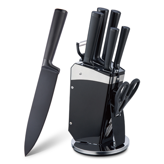 K123-7pcs 3cr13 Stainless Steel black kitchen knife set with acylic block-ZX | kitchen knife,Kitchen tools,Silicone Cake Mould,Cutting Board,Baking Tool Sets,Chef Knife,Steak Knife,Slicer knife,Utility Knife,Paring Knife,Knife block,Knife Stand,Santoku Knife,toddler Knife,Plastic Knife,Non Stick Painting Knife,Colorful Knife,Stainless Steel Knife,Can opener,bottle Opener,Tea Strainer,Grater,Egg Beater,Nylon Kitchen tool,Silicone Kitchen Tool,Cookie Cutter,Cooking Knife Set,Knife Sharpener,Peeler,Cake Knife,Cheese Knife,Pizza Knife,Silicone Spatular,Silicone Spoon,Food Tong,Forged knife,Kitchen Scissors,cake baking knives,Children’s Cooking knives,Carving Knife