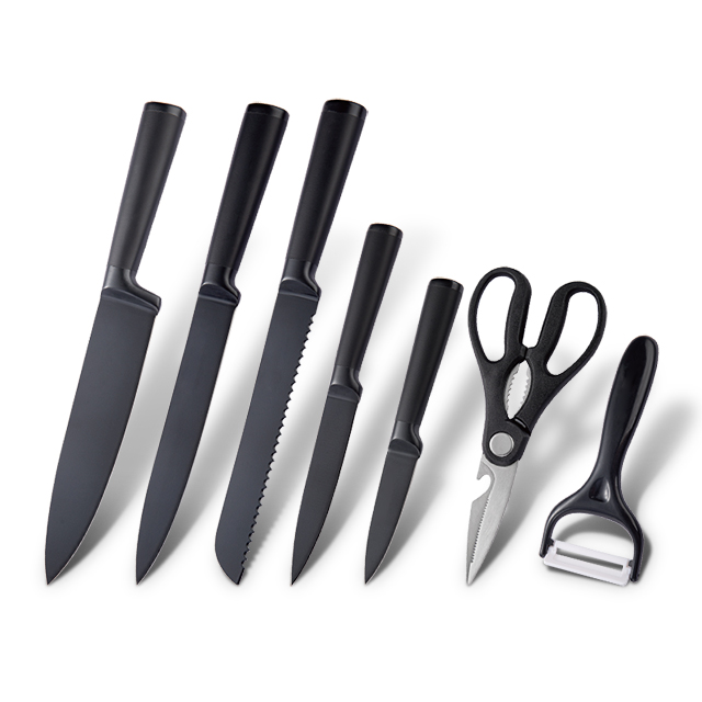 K123-7pcs 3cr13 Stainless Steel black kitchen knife set with acylic block-ZX | kitchen knife,Kitchen tools,Silicone Cake Mould,Cutting Board,Baking Tool Sets,Chef Knife,Steak Knife,Slicer knife,Utility Knife,Paring Knife,Knife block,Knife Stand,Santoku Knife,toddler Knife,Plastic Knife,Non Stick Painting Knife,Colorful Knife,Stainless Steel Knife,Can opener,bottle Opener,Tea Strainer,Grater,Egg Beater,Nylon Kitchen tool,Silicone Kitchen Tool,Cookie Cutter,Cooking Knife Set,Knife Sharpener,Peeler,Cake Knife,Cheese Knife,Pizza Knife,Silicone Spatular,Silicone Spoon,Food Tong,Forged knife,Kitchen Scissors,cake baking knives,Children’s Cooking knives,Carving Knife