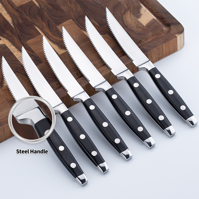 G124-6pcs Cuchillo para bistec de acero inoxidable de alta calidad-ZX | cuchillo de cocina, Utensilios de cocina, Molde de pastel de silicona, Tabla de cortar, Juegos de herramientas para hornear, Cuchillo de chef, Cuchillo para bistec, Cuchillo rebanador, Cuchillo utilitario, Cuchillo para pelar, Bloque de cuchillos, Soporte para cuchillos, Cuchillo Santoku, Cuchillo para niños pequeños, Cuchillo de plástico, Pintura antiadherente Cuchillo, Cuchillo colorido, Cuchillo de acero inoxidable, Abrelatas, Abrebotellas, Colador de té, Rallador, Batidor de huevos, Herramienta de cocina de nylon, Herramienta de cocina de silicona, Cortador de galletas, Juego de cuchillos de cocina, Afilador de cuchillos, Pelador, Cuchillo para pasteles, Cuchillo para queso, Pizza Cuchillo, espátula de silicona, cuchara de silicona, pinzas para alimentos, cuchillo forjado, tijeras de cocina, cuchillos para hornear pasteles, cuchillos de cocina para niños, cuchillo para tallar