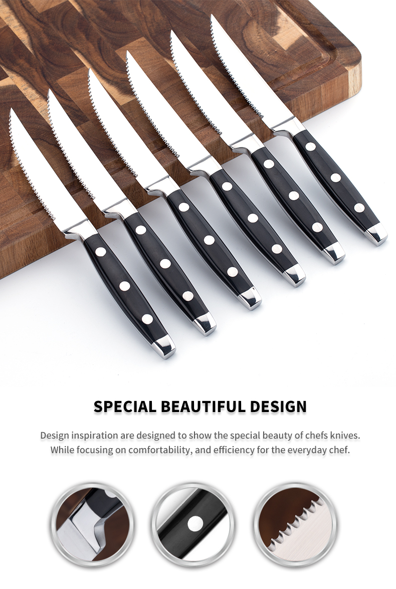 G124-6pcs High quality Stainless steel steak knife-ZX | kitchen knife,Kitchen tools,Silicone Cake Mould,Cutting Board,Baking Tool Sets,Chef Knife,Steak Knife,Slicer knife,Utility Knife,Paring Knife,Knife block,Knife Stand,Santoku Knife,toddler Knife,Plastic Knife,Non Stick Painting Knife,Colorful Knife,Stainless Steel Knife,Can opener,bottle Opener,Tea Strainer,Grater,Egg Beater,Nylon Kitchen tool,Silicone Kitchen Tool,Cookie Cutter,Cooking Knife Set,Knife Sharpener,Peeler,Cake Knife,Cheese Knife,Pizza Knife,Silicone Spatular,Silicone Spoon,Food Tong,Forged knife,Kitchen Scissors,cake baking knives,Children’s Cooking knives,Carving Knife