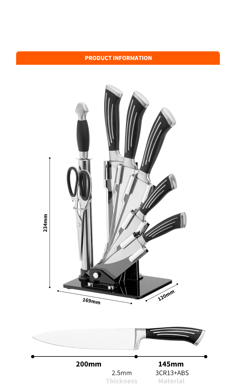 G121-8 high quality 3CR13 kitchen knife set, double cast handle-ZX | kitchen knife,Kitchen tools,Silicone Cake Mould,Cutting Board,Baking Tool Sets,Chef Knife,Steak Knife,Slicer knife,Utility Knife,Paring Knife,Knife block,Knife Stand,Santoku Knife,toddler Knife,Plastic Knife,Non Stick Painting Knife,Colorful Knife,Stainless Steel Knife,Can opener,bottle Opener,Tea Strainer,Grater,Egg Beater,Nylon Kitchen tool,Silicone Kitchen Tool,Cookie Cutter,Cooking Knife Set,Knife Sharpener,Peeler,Cake Knife,Cheese Knife,Pizza Knife,Silicone Spatular,Silicone Spoon,Food Tong,Forged knife,Kitchen Scissors,cake baking knives,Children’s Cooking knives,Carving Knife