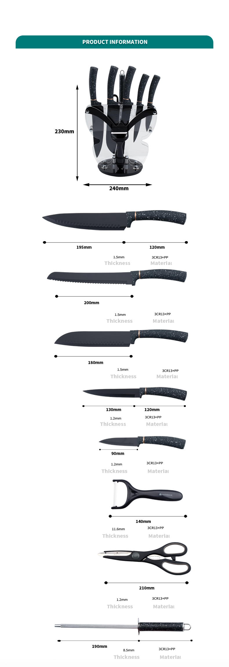 K125-Alta Qualidade Aço Inoxidável Chef Faca Faca de Cozinha Set-ZX | faca de cozinha, ferramentas de cozinha, molde de bolo de silicone, tábua de cortar, conjuntos de ferramentas de cozimento, faca de chef, faca de bife, faca de fatiador, faca utilitária, faca de aparar, bloco de faca, suporte de faca, faca Santoku, faca infantil, faca de plástico, pintura antiaderente Faca, faca colorida, faca de aço inoxidável, abridor de latas, abridor de garrafas, coador de chá, ralador, batedor de ovos, ferramenta de cozinha de nylon, ferramenta de cozinha de silicone, cortador de biscoitos, conjunto de facas de cozinha, apontador de facas, descascador, faca de bolo, faca de queijo, pizza Faca, espátula de silicone, colher de silicone, pinça de comida, faca forjada, tesoura de cozinha, facas de cozimento de bolo, facas de cozinha infantil, faca de escultura
