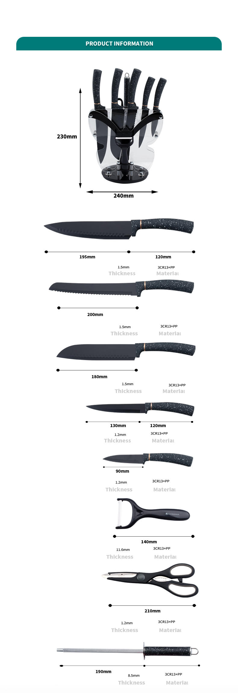 K125-High Quality Stainless Steel Chef Knife Kitchen Knife Set-ZX | kitchen knife,Kitchen tools,Silicone Cake Mould,Cutting Board,Baking Tool Sets,Chef Knife,Steak Knife,Slicer knife,Utility Knife,Paring Knife,Knife block,Knife Stand,Santoku Knife,toddler Knife,Plastic Knife,Non Stick Painting Knife,Colorful Knife,Stainless Steel Knife,Can opener,bottle Opener,Tea Strainer,Grater,Egg Beater,Nylon Kitchen tool,Silicone Kitchen Tool,Cookie Cutter,Cooking Knife Set,Knife Sharpener,Peeler,Cake Knife,Cheese Knife,Pizza Knife,Silicone Spatular,Silicone Spoon,Food Tong,Forged knife,Kitchen Scissors,cake baking knives,Children’s Cooking knives,Carving Knife