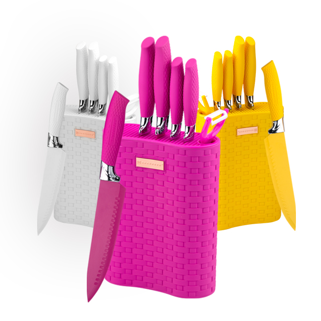 S144-Stainless Steel 6 PCS Colored Painting Kitchen Knives Set With Block-ZX | kitchen knife,Kitchen tools,Silicone Cake Mould,Cutting Board,Baking Tool Sets,Chef Knife,Steak Knife,Slicer knife,Utility Knife,Paring Knife,Knife block,Knife Stand,Santoku Knife,toddler Knife,Plastic Knife,Non Stick Painting Knife,Colorful Knife,Stainless Steel Knife,Can opener,bottle Opener,Tea Strainer,Grater,Egg Beater,Nylon Kitchen tool,Silicone Kitchen Tool,Cookie Cutter,Cooking Knife Set,Knife Sharpener,Peeler,Cake Knife,Cheese Knife,Pizza Knife,Silicone Spatular,Silicone Spoon,Food Tong,Forged knife,Kitchen Scissors,cake baking knives,Children’s Cooking knives,Carving Knife