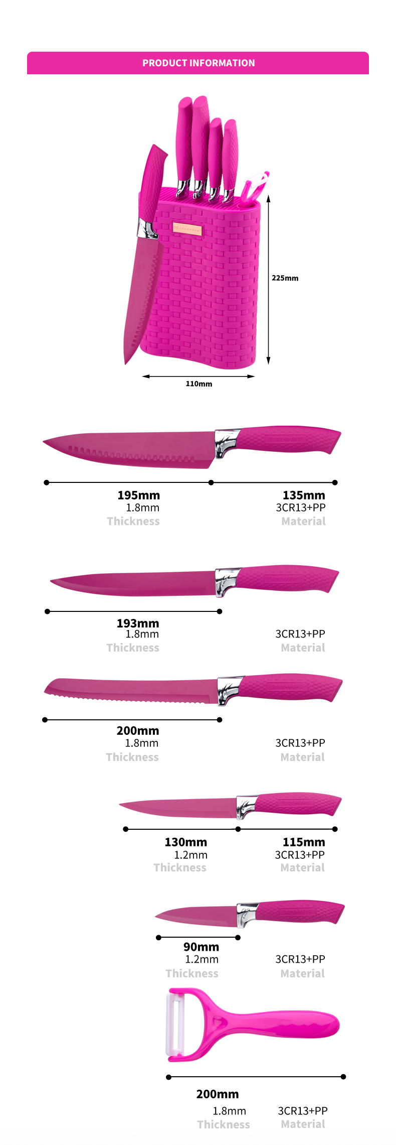 S144-Stainless Steel 6 PCS Colored Kitchen Knives Set With Block-ZX | កាំបិតផ្ទះបាយ, ឧបករណ៍ផ្ទះបាយ, ផ្សិតស៊ីលីកុន, ក្តារកាត់, សំណុំឧបករណ៍ដុតនំ, កាំបិតចុងភៅ, កាំបិតស្ទីក, កាំបិតកាត់, កាំបិតឧបករណ៍ប្រើប្រាស់, កាំបិតកាត់, ប្លុកកាំបិត, កាំបិតឈរ, កាំបិត Santoku, កាំបិតកុមារតូច, កាំបិតផ្លាស្ទិច, ថ្នាំលាបមិនស្អិត កាំបិត, កាំបិតចម្រុះពណ៌, កាំបិតដែកអ៊ីណុក, ប្រដាប់បើកកំប៉ុង, ឧបករណ៍បើកដប, ម៉ាស៊ីនចំរោះតែ, grater, ម៉ាស៊ីនវាយស៊ុត, ឧបករណ៍ផ្ទះបាយនីឡុង, ឧបករណ៍ផ្ទះបាយស៊ីលីកុន, ឧបករណ៍កាត់ខូឃី, ឈុតកាំបិតធ្វើម្ហូប, កាំបិតមុតស្រួច, Peeler, កាំបិតនំខេក, កាំបិតឈីស, កាំបិត, ស៊ីលីកុន Spatular, ស្លាបព្រាស៊ីលីកុន, អណ្តាតអាហារ, កាំបិតក្លែងក្លាយ, កន្ត្រៃផ្ទះបាយ, កាំបិតដុតនំ, កាំបិតធ្វើម្ហូបរបស់កុមារ, កាំបិតឆ្លាក់