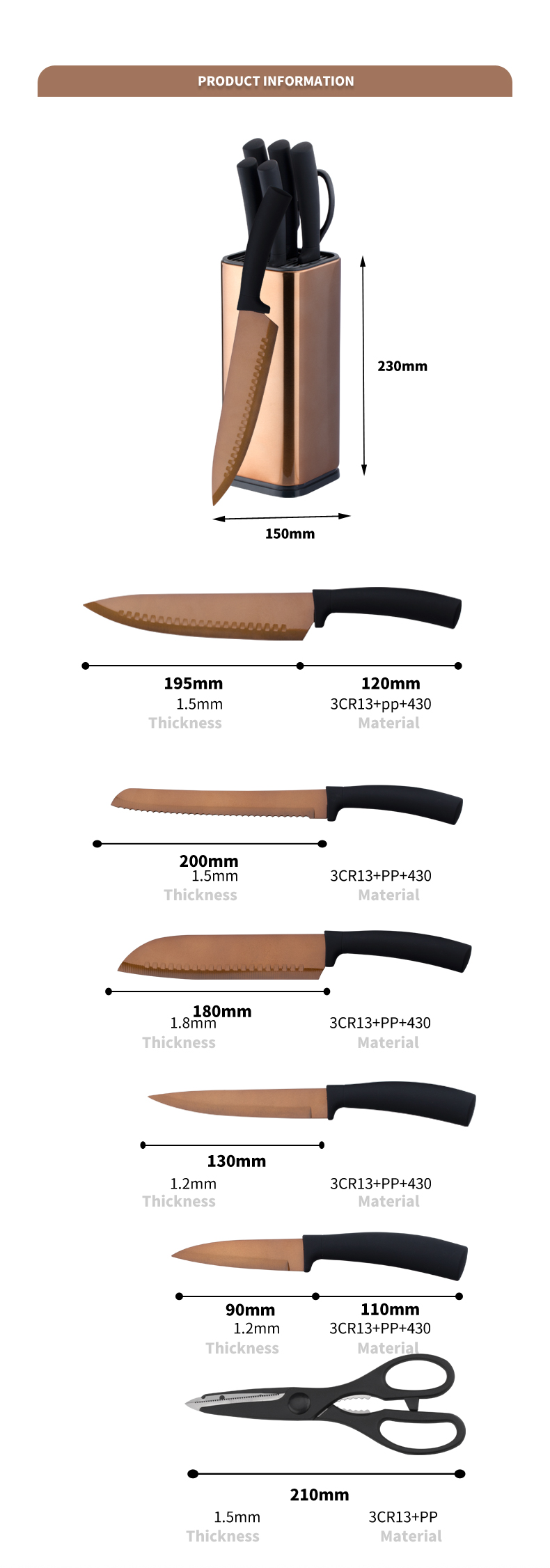 S143-God kvalitet titanbelegg rustfritt stål 5 stk kjøkkenknivsett med kjøkkensaks-ZX | kjøkkenkniv, kjøkkenverktøy, silikonkakeform, skjærebrett, bakeverktøysett, kokkekniv, biffkniv, skjærekniv, verktøykniv, skjærekniv, knivblokk, knivstativ, Santoku-kniv, småbarnskniv, plastkniv, non-stick maling Kniv, fargerik kniv, rustfri stålkniv, boksåpner, flaskeåpner, tesil, rivjern, eggvisper, kjøkkenverktøy i nylon, kjøkkenverktøy i silikon, cookie cutter, kokeknivsett, knivsliper, skreller, kakekniv, ostekniv, pizza Kniv, silikon spatel, silikonskje, mattang, smidd kniv, kjøkkensaks, kakebakekniver, kokekniver for barn, utskjæringskniv