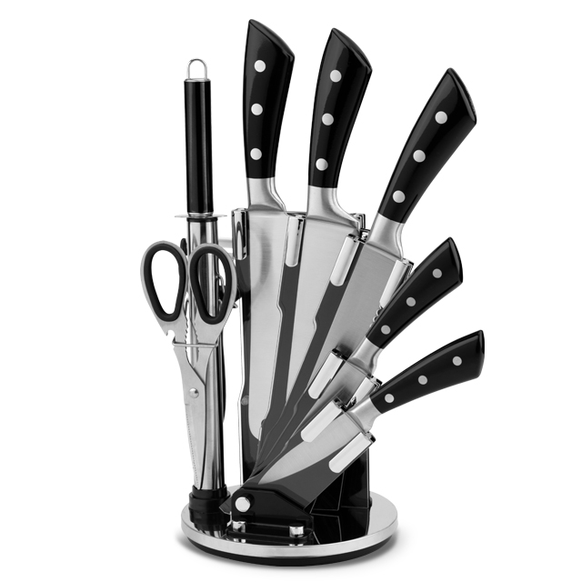 K124-Hot salg 8 stk 3cr13 430 rustfritt stål kjøkken kokkekniv sett med sakseskreller-ZX | kjøkkenkniv, kjøkkenverktøy, silikonkakeform, skjærebrett, bakeverktøysett, kokkekniv, biffkniv, skjærekniv, verktøykniv, skjærekniv, knivblokk, knivstativ, Santoku-kniv, småbarnskniv, plastkniv, non-stick maling Kniv, fargerik kniv, rustfri stålkniv, boksåpner, flaskeåpner, tesil, rivjern, eggvisper, kjøkkenverktøy i nylon, kjøkkenverktøy i silikon, cookie cutter, kokeknivsett, knivsliper, skreller, kakekniv, ostekniv, pizza Kniv, silikon spatel, silikonskje, mattang, smidd kniv, kjøkkensaks, kakebakekniver, kokekniver for barn, utskjæringskniv