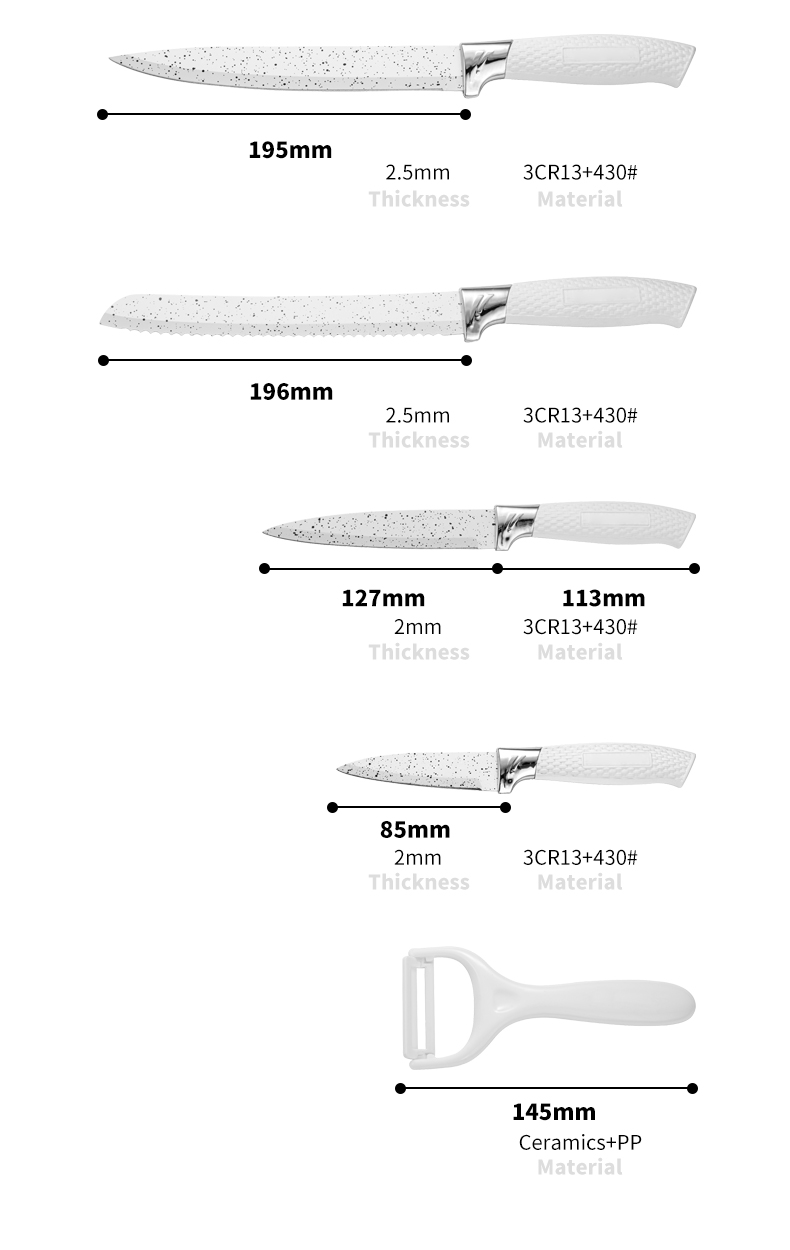 S121-6 delar kökskniv set i 2 färger-ZX | kökskniv, köksredskap, kakform i silikon, skärbräda, bakverktygsset, kockkniv, stekkniv, skivkniv, redskapskniv, skalkniv, knivblock, knivställ, Santoku-kniv, småbarnskniv, plastkniv, non-stick målning Kniv, färgglad kniv, kniv i rostfritt stål, konservöppnare, flasköppnare, tesil, rivjärn, äggvisp, köksredskap i nylon, köksredskap i silikon, kakskärare, matlagningsknivset, knivvässare, skalare, kakkniv, ostkniv, pizza Kniv, silikonspatel, silikonsked, mattång, smidd kniv, kökssax, kakbakningsknivar, matlagningsknivar för barn, snidkniv