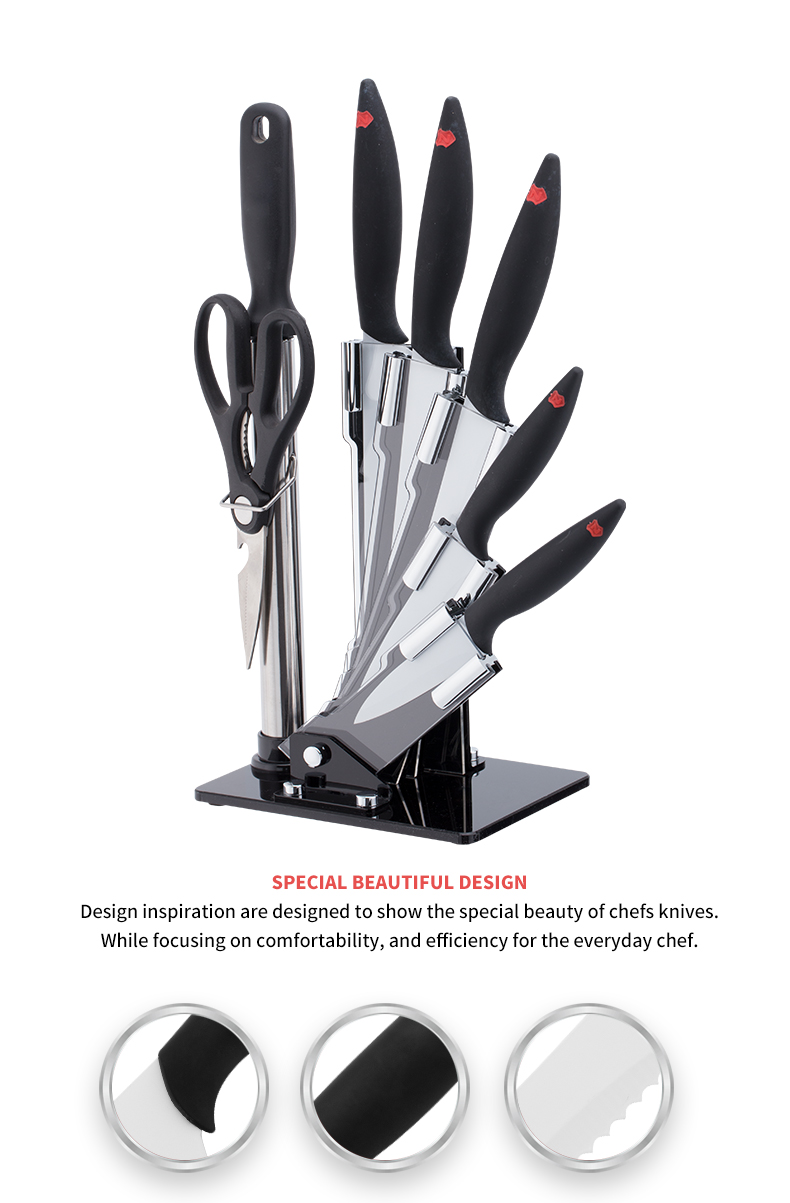 S131-New Arrival Multifunctional Stainless Steel 7pcs Kitchen Knife Set with Plastic Handle-ZX | kitchen knife,Kitchen tools,Silicone Cake Mould,Cutting Board,Baking Tool Sets,Chef Knife,Steak Knife,Slicer knife,Utility Knife,Paring Knife,Knife block,Knife Stand,Santoku Knife,toddler Knife,Plastic Knife,Non Stick Painting Knife,Colorful Knife,Stainless Steel Knife,Can opener,bottle Opener,Tea Strainer,Grater,Egg Beater,Nylon Kitchen tool,Silicone Kitchen Tool,Cookie Cutter,Cooking Knife Set,Knife Sharpener,Peeler,Cake Knife,Cheese Knife,Pizza Knife,Silicone Spatular,Silicone Spoon,Food Tong,Forged knife,Kitchen Scissors,cake baking knives,Children’s Cooking knives,Carving Knife