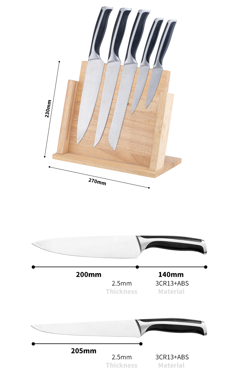 G104-6PCS kitchen knife set with double casting handle，Wood Magnetic knife holder-ZX | kitchen knife,Kitchen tools,Silicone Cake Mould,Cutting Board,Baking Tool Sets,Chef Knife,Steak Knife,Slicer knife,Utility Knife,Paring Knife,Knife block,Knife Stand,Santoku Knife,toddler Knife,Plastic Knife,Non Stick Painting Knife,Colorful Knife,Stainless Steel Knife,Can opener,bottle Opener,Tea Strainer,Grater,Egg Beater,Nylon Kitchen tool,Silicone Kitchen Tool,Cookie Cutter,Cooking Knife Set,Knife Sharpener,Peeler,Cake Knife,Cheese Knife,Pizza Knife,Silicone Spatular,Silicone Spoon,Food Tong,Forged knife,Kitchen Scissors,cake baking knives,Children’s Cooking knives,Carving Knife