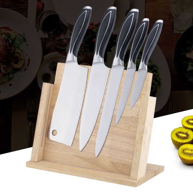 G108-Juego de cuchillos de chef de cocina profesional de alta calidad 5 piezas 3cr13 con bloque de madera-ZX | cuchillo de cocina, Utensilios de cocina, Molde de pastel de silicona, Tabla de cortar, Juegos de herramientas para hornear, Cuchillo de chef, Cuchillo para bistec, Cuchillo rebanador, Cuchillo utilitario, Cuchillo para pelar, Bloque de cuchillos, Soporte para cuchillos, Cuchillo Santoku, Cuchillo para niños pequeños, Cuchillo de plástico, Pintura antiadherente Cuchillo, Cuchillo colorido, Cuchillo de acero inoxidable, Abrelatas, Abrebotellas, Colador de té, Rallador, Batidor de huevos, Herramienta de cocina de nylon, Herramienta de cocina de silicona, Cortador de galletas, Juego de cuchillos de cocina, Afilador de cuchillos, Pelador, Cuchillo para pasteles, Cuchillo para queso, Pizza Cuchillo, espátula de silicona, cuchara de silicona, pinzas para alimentos, cuchillo forjado, tijeras de cocina, cuchillos para hornear pasteles, cuchillos de cocina para niños, cuchillo para tallar