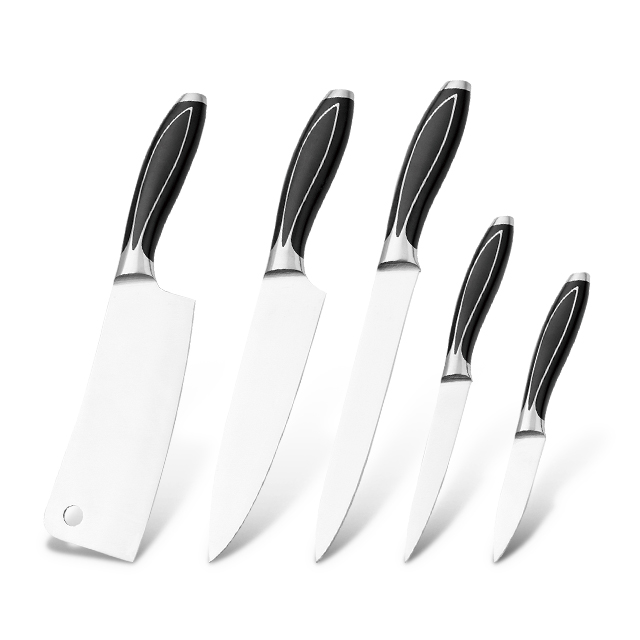 G108-Juego de cuchillos de chef de cocina profesional de alta calidad 5 piezas 3cr13 con bloque de madera-ZX | cuchillo de cocina, Utensilios de cocina, Molde de pastel de silicona, Tabla de cortar, Juegos de herramientas para hornear, Cuchillo de chef, Cuchillo para bistec, Cuchillo rebanador, Cuchillo utilitario, Cuchillo para pelar, Bloque de cuchillos, Soporte para cuchillos, Cuchillo Santoku, Cuchillo para niños pequeños, Cuchillo de plástico, Pintura antiadherente Cuchillo, Cuchillo colorido, Cuchillo de acero inoxidable, Abrelatas, Abrebotellas, Colador de té, Rallador, Batidor de huevos, Herramienta de cocina de nylon, Herramienta de cocina de silicona, Cortador de galletas, Juego de cuchillos de cocina, Afilador de cuchillos, Pelador, Cuchillo para pasteles, Cuchillo para queso, Pizza Cuchillo, espátula de silicona, cuchara de silicona, pinzas para alimentos, cuchillo forjado, tijeras de cocina, cuchillos para hornear pasteles, cuchillos de cocina para niños, cuchillo para tallar