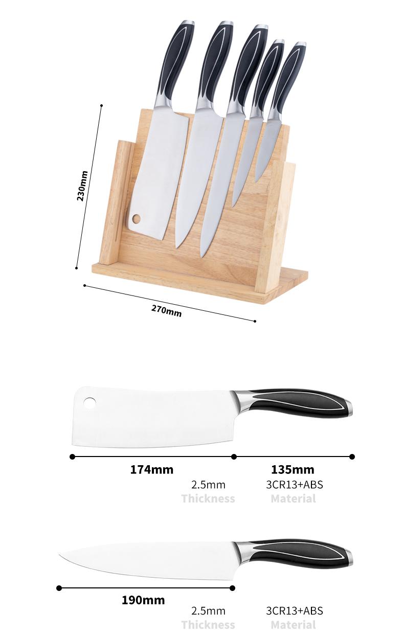 G108-Juego de cuchillos de chef de cocina profesional de alta calidad 5 piezas 3cr13 con bloque de madera-ZX | cuchillo de cocina, Utensilios de cocina, Molde de pastel de silicona, Tabla de cortar, Juegos de herramientas para hornear, Cuchillo de chef, Cuchillo para bistec, Cuchillo rebanador, Cuchillo utilitario, Cuchillo para pelar, Bloque de cuchillos, Soporte para cuchillos, Cuchillo Santoku, Cuchillo para niños pequeños, Cuchillo de plástico, Pintura antiadherente Cuchillo, Cuchillo colorido, Cuchillo de acero inoxidable, Abrelatas, Abrebotellas, Colador de té, Rallador, Batidor de huevos, Herramienta de cocina de nylon, Herramienta de cocina de silicona, Cortador de galletas, Juego de cuchillos de cocina, Afilador de cuchillos, Pelador, Cuchillo para pasteles, Cuchillo para queso, Pizza Cuchillo, espátula de silicona, cuchara de silicona, pinzas para alimentos, cuchillo forjado, tijeras de cocina, cuchillos para hornear pasteles, cuchillos de cocina para niños, cuchillo para tallar