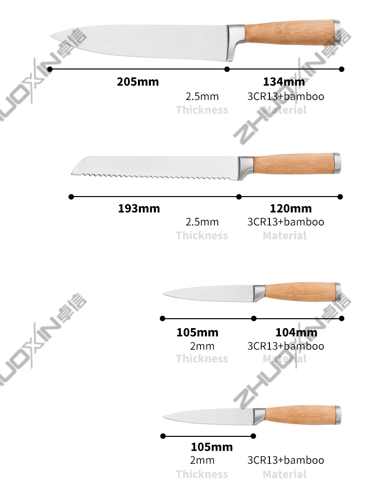 G115-High Quality 5 sztuk 3cr13 zestaw noży kuchennych ze stali nierdzewnej z blokiem acylowym-ZX | nóż kuchenny, narzędzia kuchenne, silikonowa forma do ciasta, deska do krojenia, zestawy narzędzi do pieczenia, nóż szefa kuchni, nóż do steków, nóż do krajalnic, nóż użytkowy, nóż do obierania, blok na noże, stojak na noże, nóż Santoku, nóż dla małych dzieci, nóż z tworzywa sztucznego, malowanie nieprzywierające Nóż, kolorowy nóż, nóż ze stali nierdzewnej, otwieracz do puszek, otwieracz do butelek, sitko do herbaty, tarka, trzepaczka do jajek, nylonowe narzędzie kuchenne, silikonowe narzędzie kuchenne, foremka do ciastek, zestaw noży do gotowania, ostrzałka do noży, obieraczka, nóż do ciasta, nóż do sera, pizza Nóż, łopatka silikonowa, łyżka silikonowa, szczypce do jedzenia, nóż kuty, nożyczki kuchenne, noże do pieczenia ciast, noże kuchenne dla dzieci, nóż do rzeźbienia