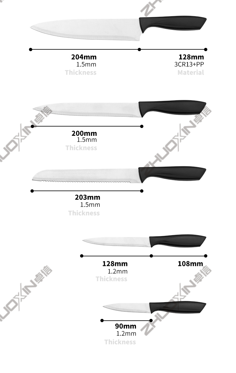 S126- 3CR13 stainless hlau multifunctional chav ua noj riam teeb-ZX | Chav ua noj riam, cov cuab yeej hauv chav ua noj, Silicone ncuav mog qab zib pwm, txiav Board, Cov cuab yeej ci, Cov Kws Ua Haujlwm Riam, Steak Riam, Slicer Riam, Riam Utility, Paring Riam, Riam Block, Riam Stand, Santoku Riam, me nyuam me riam, Riam yas, tsis yog xim Riam, Muaj yeeb yuj Riam, Stainless Hlau Riam, Can opener, lub raj mis qhib, Tshuaj yej Strainer, Grater, Qe Beater, Nylon Kitchen Tool, Silicone Kitchen Tool, Cookie Cutter, Cooking Riam Set, Riam Sharpener, Peeler, Cake Riam, Cheese Riam, Riam, Silicone Spatular, Silicone Diav, Khoom noj khoom haus Tong, Forged riam, Kitchen Scissors, ncuav mog qab zib ci riam, Me nyuam yaus ua noj riam, Carving Riam