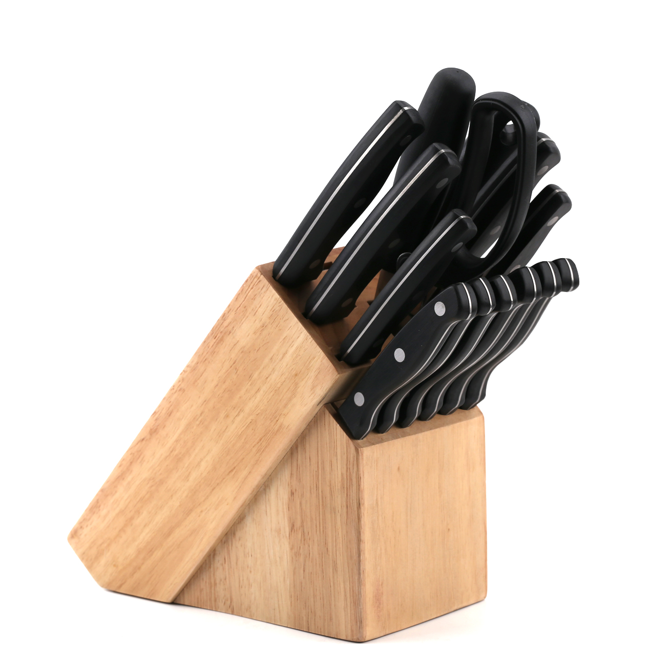 J104-14-Piece Conjunto de Blocos de Facas de Cozinha Premium, Aço Inoxidável de Alto Carbono-ZX | faca de cozinha, utensílios de cozinha, molde de bolo de silicone, tábua de corte, conjuntos de ferramentas de cozimento, faca de chef, faca de bife, faca fatiadora, faca utilitária, faca de descascar, bloco de facas, suporte de faca, faca Santoku, faca infantil, faca de plástico, pintura antiaderente Faca, faca colorida, faca de aço inoxidável, abridor de latas, abridor de garrafas, coador de chá, ralador, batedor de ovos, utensílio de cozinha de náilon, utensílio de cozinha de silicone, cortador de biscoitos, conjunto de facas de cozinha, apontador de facas, descascador, faca de bolo, faca de queijo, pizza Faca, espátula de silicone, colher de silicone, pinça de comida, faca forjada, tesoura de cozinha, facas para assar bolo, facas de cozinha infantis, faca de trinchar